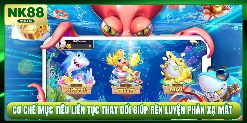 Cơ chế mục tiêu liên tục thay đổi giúp rèn luyện phản xạ mắt